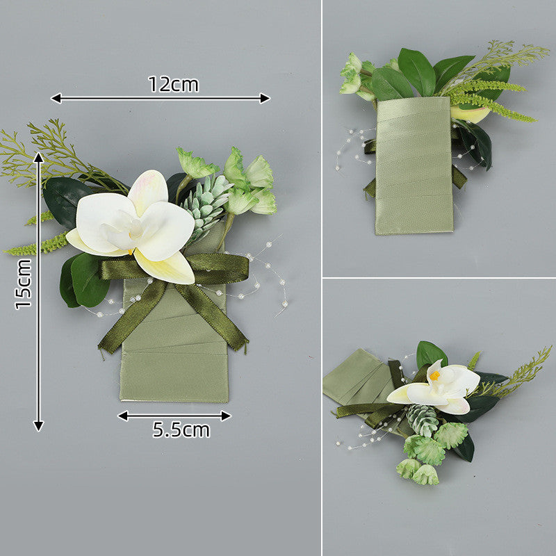 6 Pack Artificial Pocket Boutonniere Flowers for Wedding Groom and Groomsmen Suits