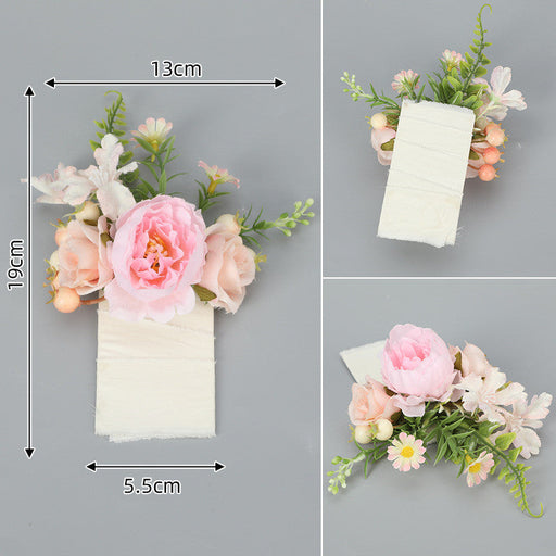 6 Pack Artificial Pocket Boutonniere Flowers for Wedding Groom and Groomsmen Suits