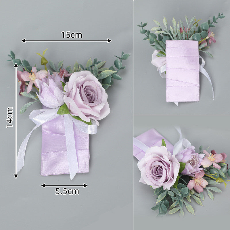 6 Pack Artificial Pocket Boutonniere Flowers for Wedding Groom and Groomsmen Suits