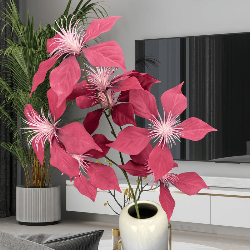 31 Inch Artificial Poinsettia Christmas Flower Spray Branches Bulk Quantity