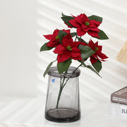 17 Inch Velvet Poinsettia Bush Bouquet, Large Artificial Flower, Bulk Wholesale Quantity