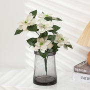 17 Inch Velvet Poinsettia Bush Bouquet, Large Artificial Flower, Bulk Wholesale Quantity