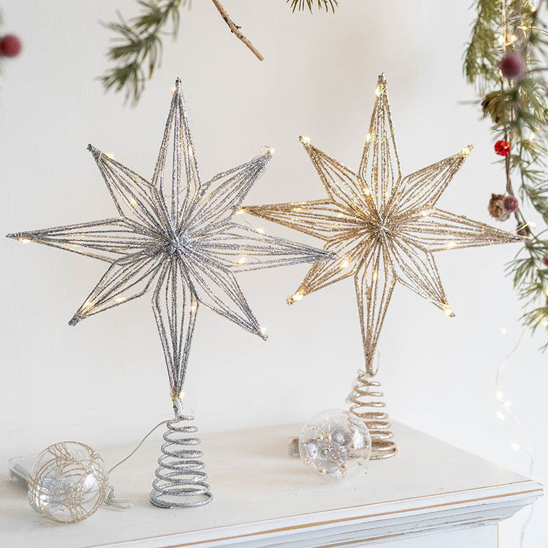 Light Up Artificial Glitter Poinsettia Ornaments with LED Lights, Bulk Quantity