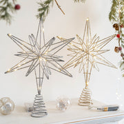 Light Up Artificial Glitter Snowflake Christmas Ornaments with LED Lights, Bulk Set