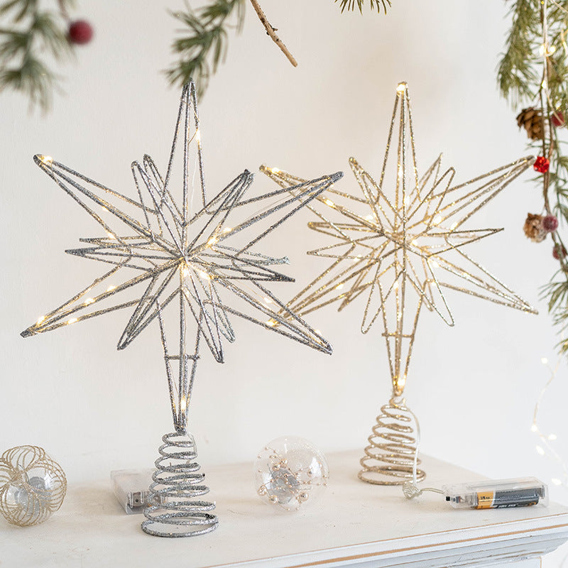 Light Up Artificial Glitter Snowflake Christmas Ornaments with LED Lights, Bulk Set