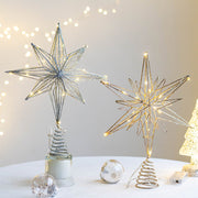 Light Up Artificial Glitter Snowflake Christmas Ornaments with LED Lights, Bulk Set