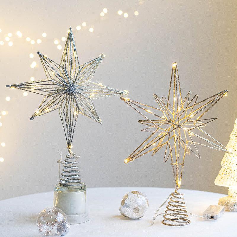 Light Up Artificial Glitter Snowflake Christmas Ornaments with LED Lights, Bulk Set