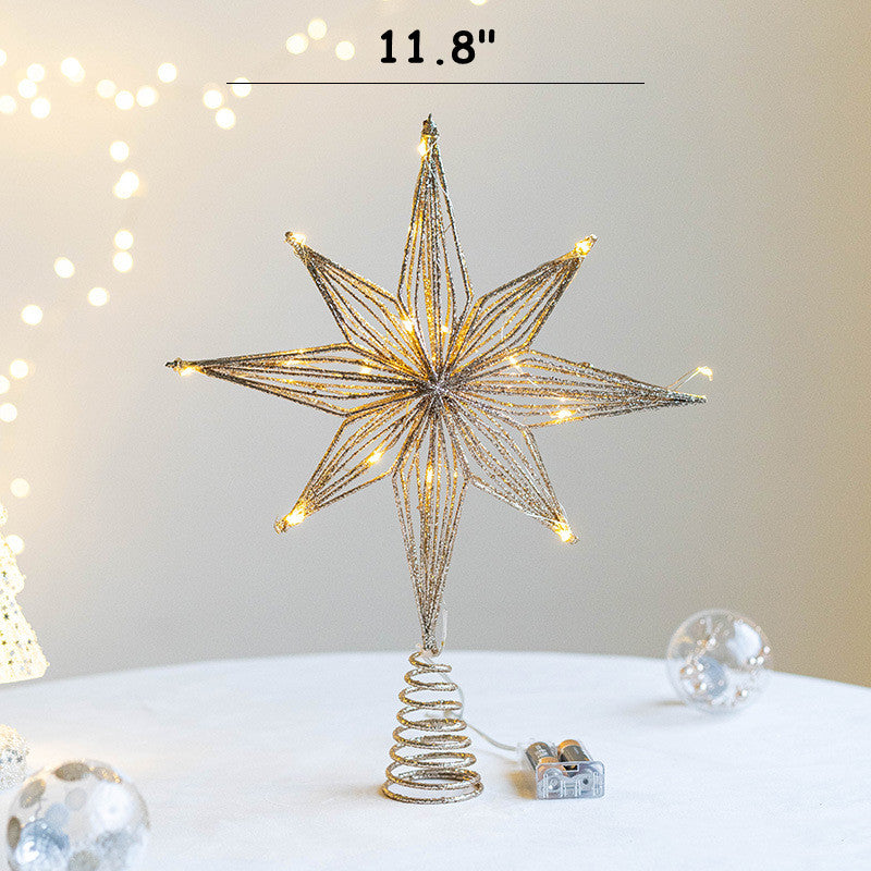 Light Up Artificial Glitter Poinsettia Ornaments with LED Lights, Bulk Quantity