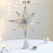Light Up Artificial Glitter Poinsettia Ornaments with LED Lights, Bulk Quantity