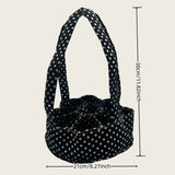 Polka Dot Egg Collection Basket - 8.27"×11.82" Canvas Egg Holder Tote for Farm, Kitchen & Egg Gathering