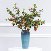 35 Inch Artificial Pomegranate Stems Branches - 10 Pcs Extra Long Silk Fruit Stems