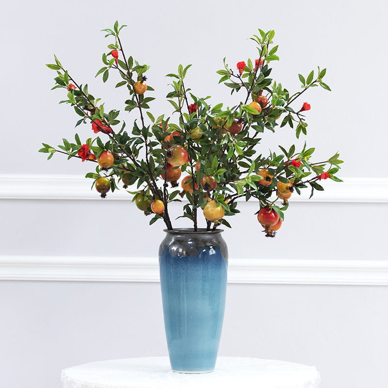 35 Inch Artificial Pomegranate Stems Branches - 10 Pcs Extra Long Silk Fruit Stems