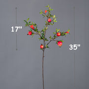 35 Inch Artificial Pomegranate Stems Branches - 10 Pcs Extra Long Silk Fruit Stems