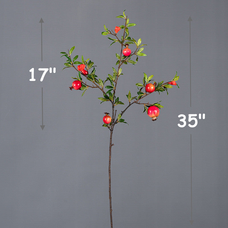 35 Inch Artificial Pomegranate Stems Branches - 10 Pcs Extra Long Silk Fruit Stems