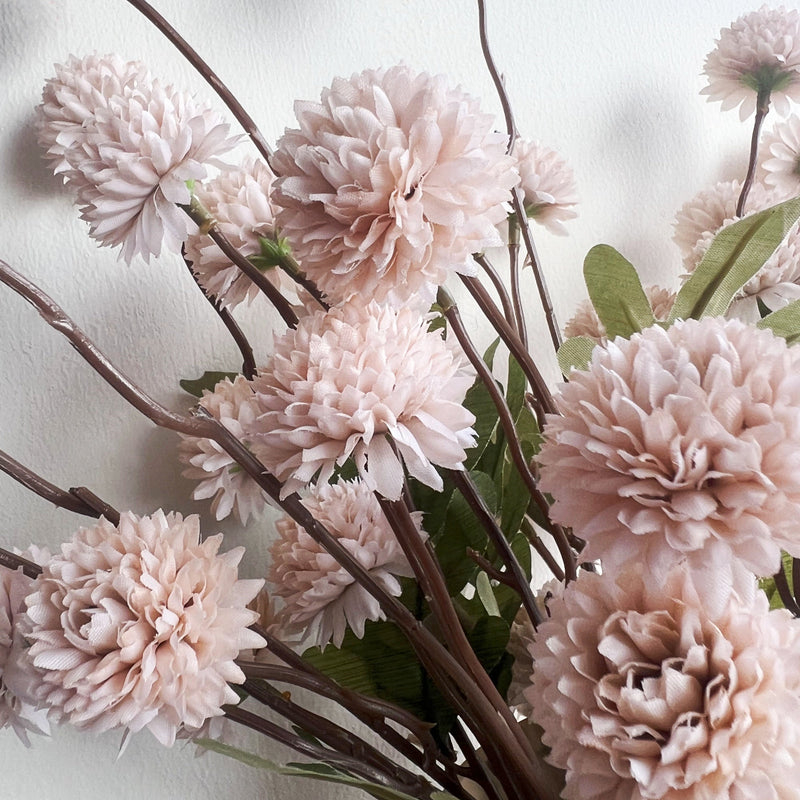 20 Inch Pompon Mum Artificial Flower Arrangement with Ceramic Vase - Bulk Set