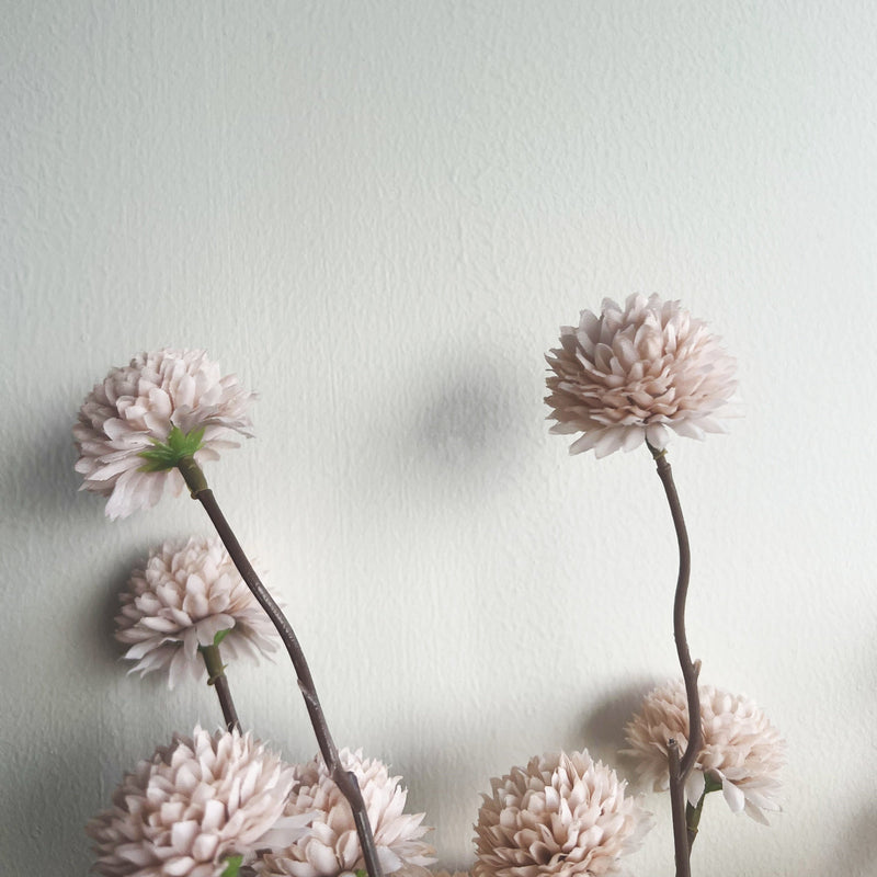 20 Inch Pompon Mum Artificial Flower Arrangement with Ceramic Vase - Bulk Set