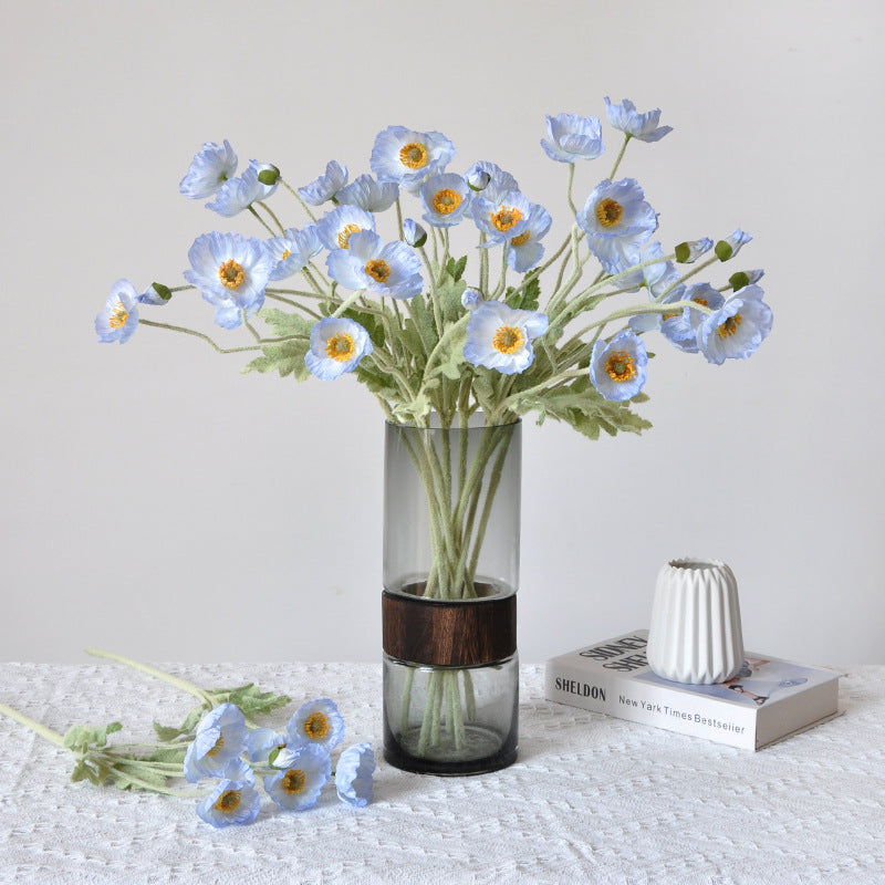 23 Inch Artificial Silk Poppy Flower Stems Spray Style, 10 Pcs