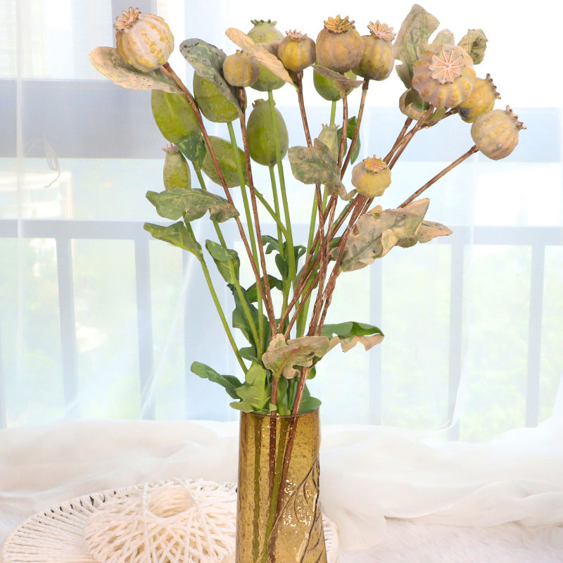 22 Inch Artificial Poppy Fruit Stems Spray, 10 Pcs Lifelike Silk Fruit Branches