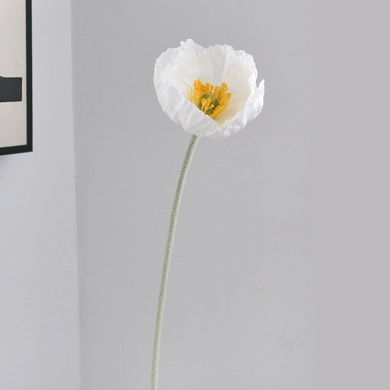 22.5 Inch Silk Poppy Flower Stem Bulk Quantity Artificial Floral Stems