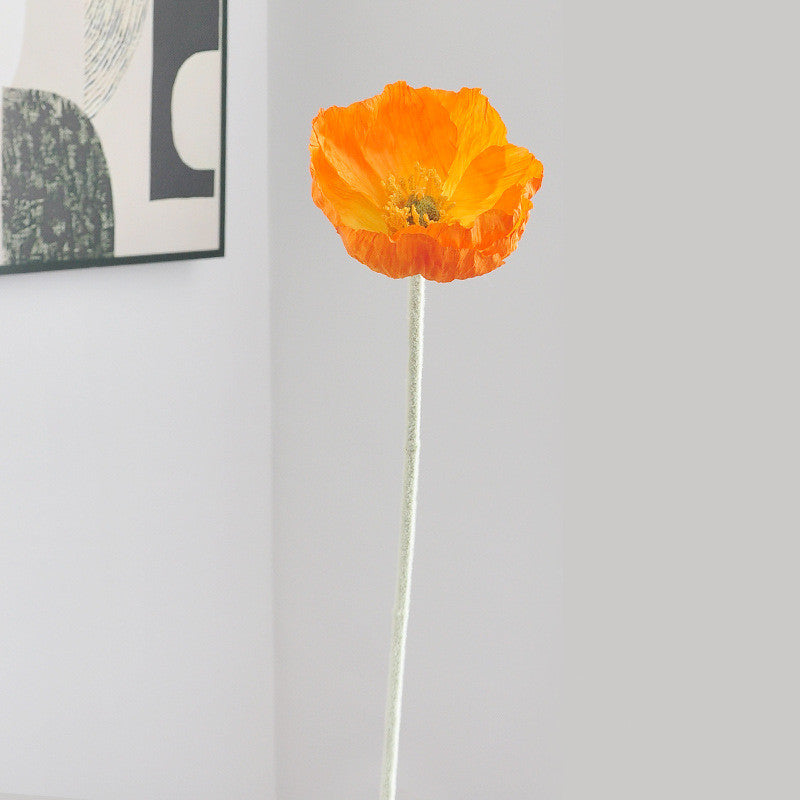 22.5 Inch Silk Poppy Flower Stem Bulk Quantity Artificial Floral Stems
