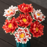 7 Pcs Porcelain Peony Flower Stems Bouquet Artificial Bulk Wholesale