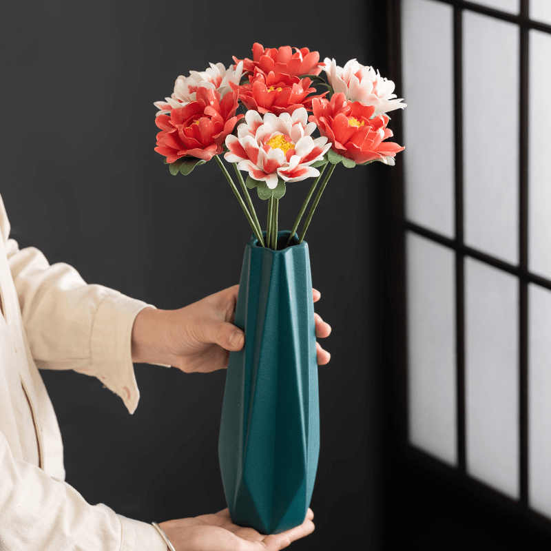 7 Pcs Porcelain Peony Flower Stems Bouquet Artificial Bulk Wholesale