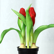 10 Pcs Artificial Silk Tulips in Pot, Lifelike Potted Tulip Bonsai, Bulk Wholesale