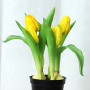 10 Pcs Artificial Silk Tulips in Pot, Lifelike Potted Tulip Bonsai, Bulk Wholesale