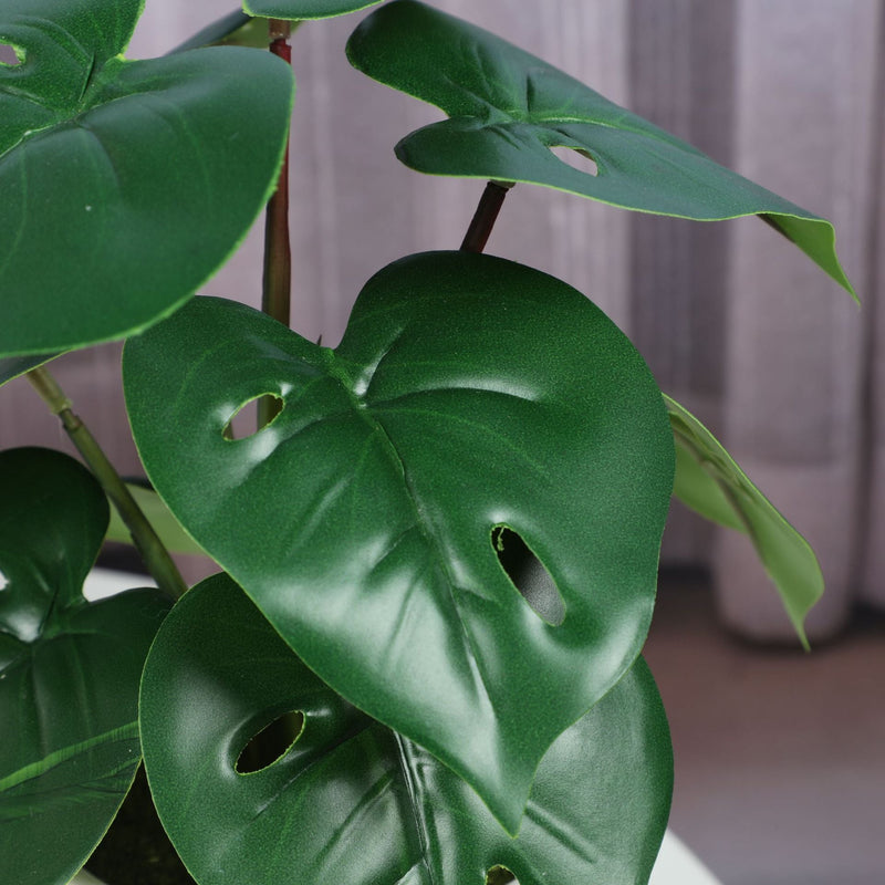 10 Inch Artificial Palm Potted Plant with Real Touch Leaves, Indoor Outdoor Bonsai, 1 Pc