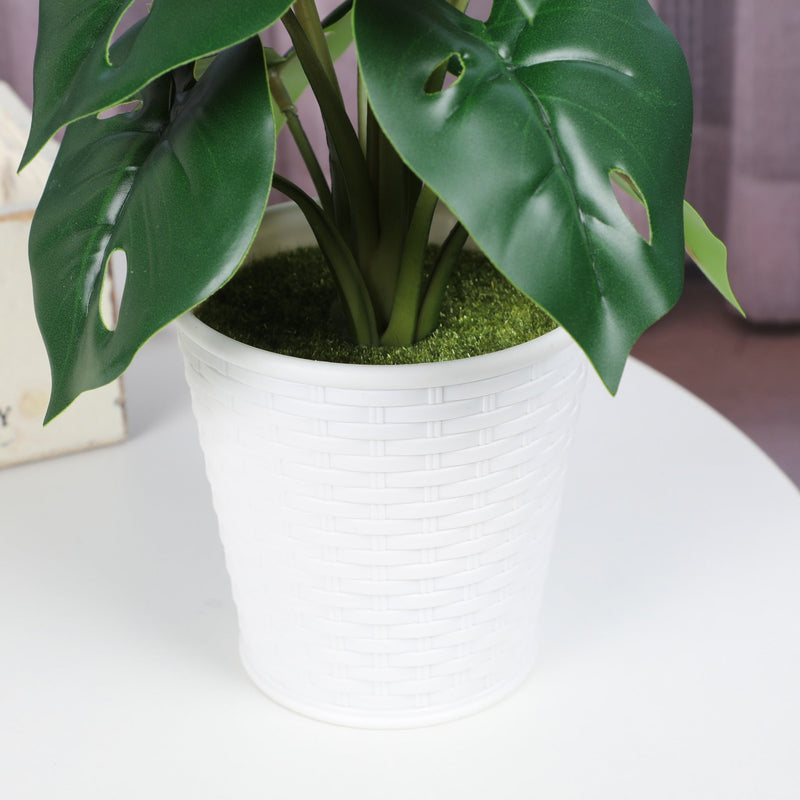 10 Inch Artificial Palm Potted Plant with Real Touch Leaves, Indoor Outdoor Bonsai, 1 Pc