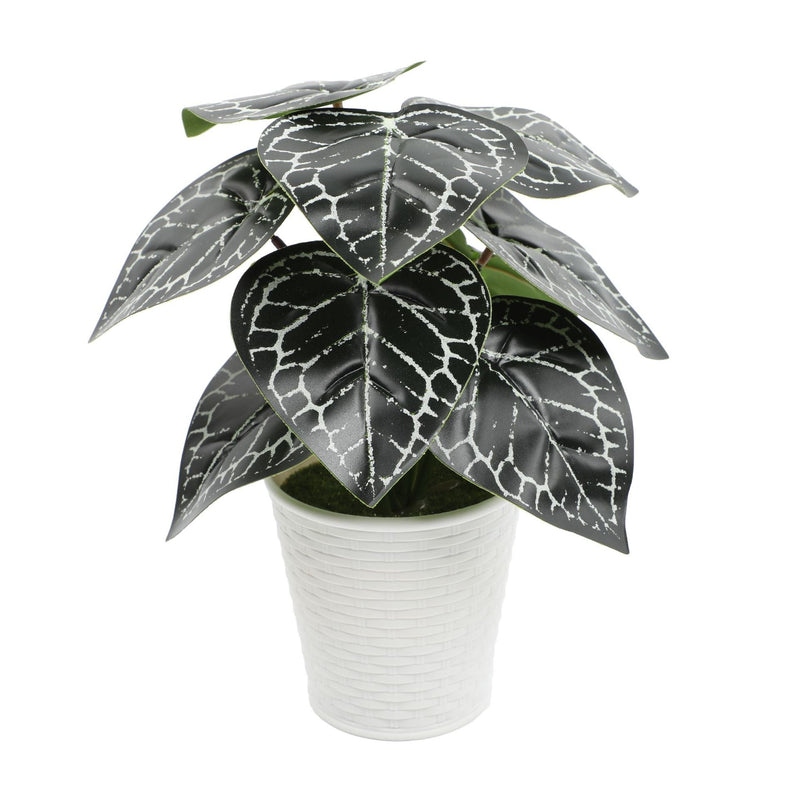 10 Inch Artificial Palm Potted Plant with Real Touch Leaves, Indoor Outdoor Bonsai, 1 Pc
