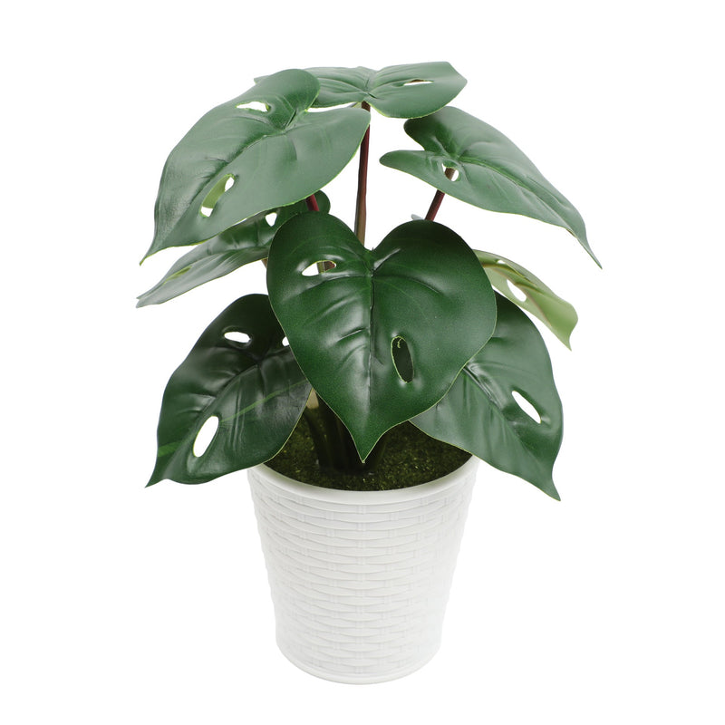 10 Inch Artificial Palm Potted Plant with Real Touch Leaves, Indoor Outdoor Bonsai, 1 Pc