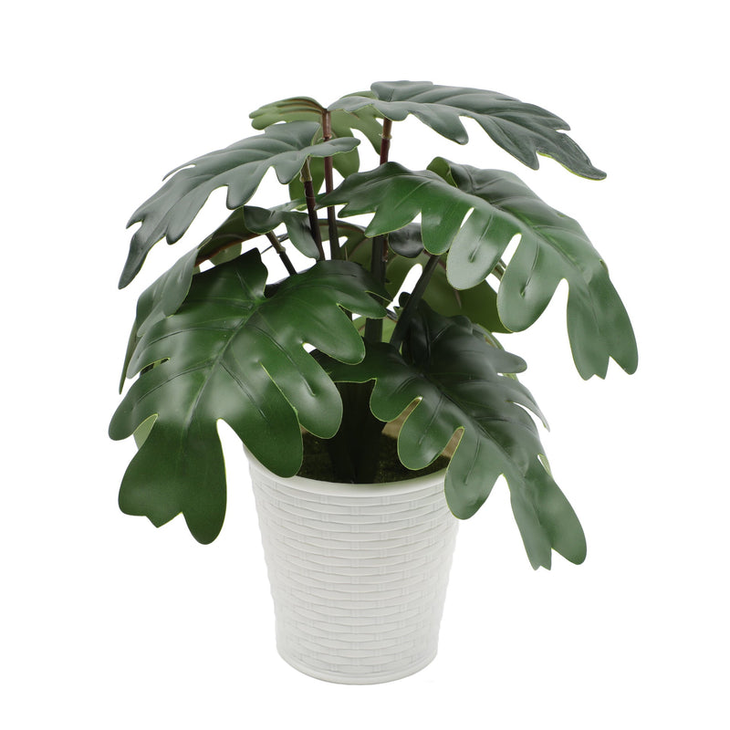 10 Inch Artificial Palm Potted Plant with Real Touch Leaves, Indoor Outdoor Bonsai, 1 Pc