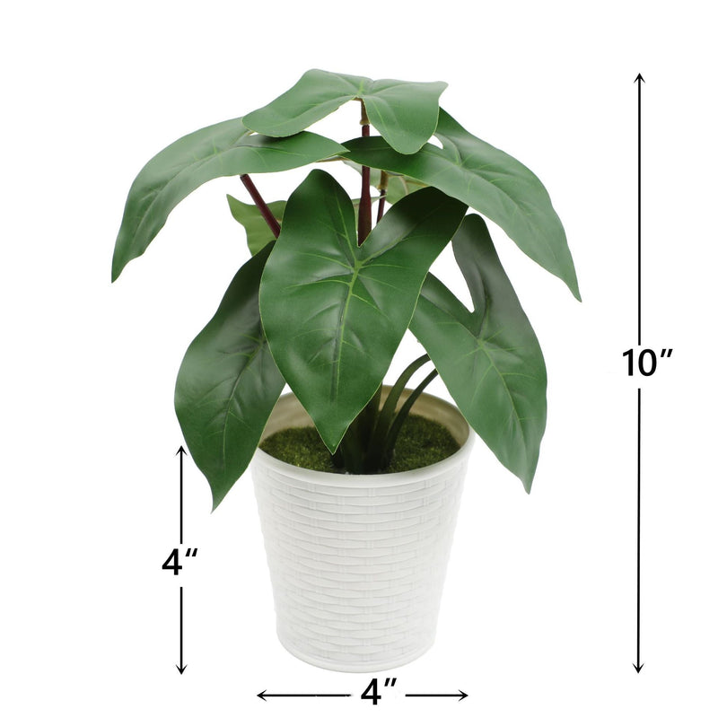 10 Inch Artificial Palm Potted Plant with Real Touch Leaves, Indoor Outdoor Bonsai, 1 Pc