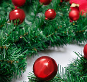 9FT Artificial Poinsettia Garland with LED Lights, Pre-Lit Christmas Decoration, Bulk Quantity