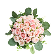 15 Inch Artificial Rose Flowers Bouquet 10 Pcs Silk Wedding Centerpieces Bulk