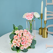 15 Inch Artificial Rose Flowers Bouquet 10 Pcs Silk Wedding Centerpieces Bulk