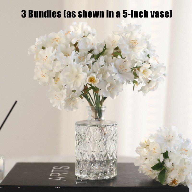 7 Inch Cherry Blossom Artificial Bouquet 10 Stems Realistic Silk Flowers for DIY Wedding Home Decor