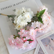 7 Inch Cherry Blossom Artificial Bouquet 10 Stems Realistic Silk Flowers for DIY Wedding Home Decor