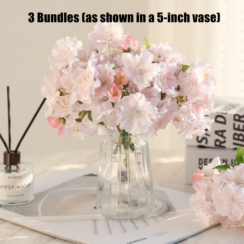 7 Inch Cherry Blossom Artificial Bouquet 10 Stems Realistic Silk Flowers for DIY Wedding Home Decor