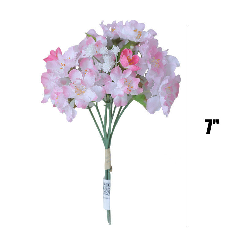 7 Inch Cherry Blossom Artificial Bouquet 10 Stems Realistic Silk Flowers for DIY Wedding Home Decor