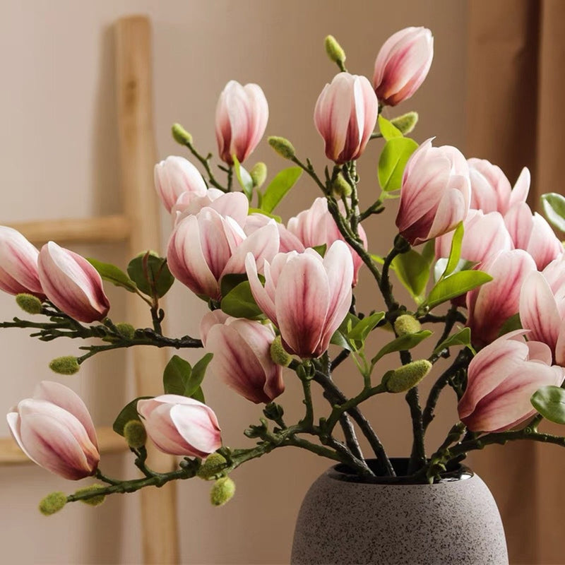 Real Touch Magnolia Buds Stem 12 Inch Artificial Silk Flower 1 Pc