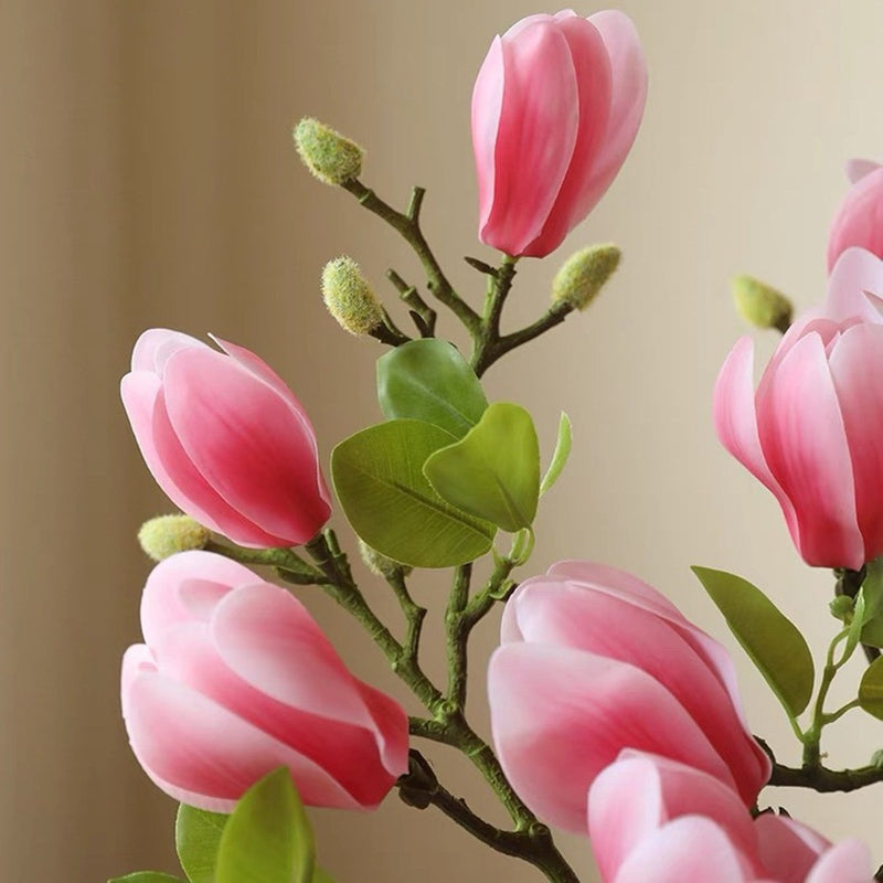 Real Touch Magnolia Buds Stem 12 Inch Artificial Silk Flower 1 Pc