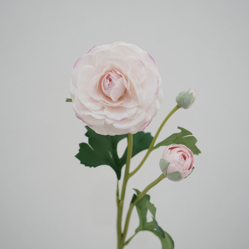 21 Inch Real Touch Ranunculus Artificial Flower Stem – Lifelike Silk Floral for Wedding and Home Decor