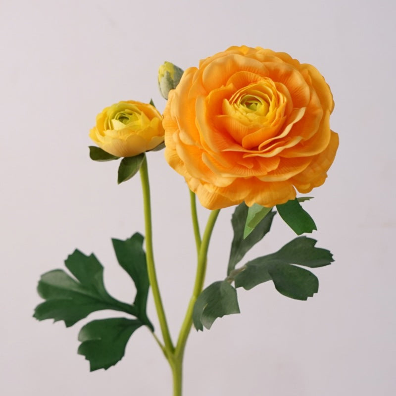 21 Inch Real Touch Ranunculus Artificial Flower Stem – Lifelike Silk Floral for Wedding and Home Decor