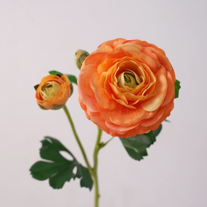 21 Inch Real Touch Ranunculus Artificial Flower Stem – Lifelike Silk Floral for Wedding and Home Decor