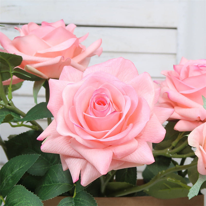 Real Touch Rose Spray Stems with Buds, 6 Stems, Artificial Silk Flowers