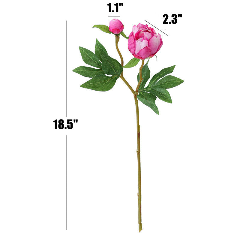 18.5 Inch Artificial Silk Peony Bud Stems, 10 Pcs Lifelike Flowers for Wedding Decor, Home Arrangements, DIY Bouquets