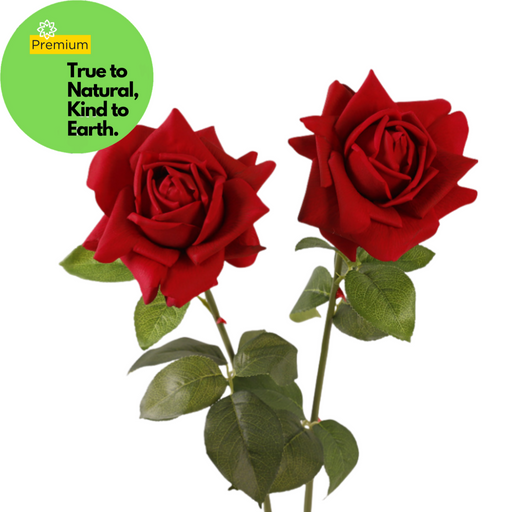 Artificial Blooming Rose Stem 12 Inch Real Touch Silk Flower