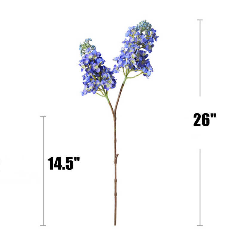 26 Inch Real Touch Lilac Artificial Flower Stem - Lifelike Silk Floral Arrangement for Wedding and Home Decor